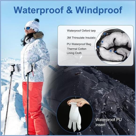 Women's Winter Gloves 3M Thinsulate Warm Touchscreen Gloves - Picture 3 of 6